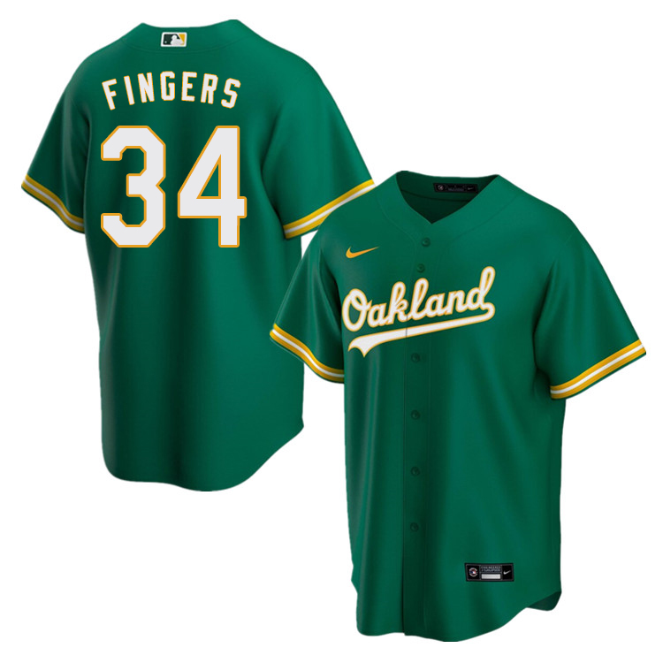 Nike Men #34 Rollie Fingers Oakland Athletics Baseball Jerseys Sale-Green